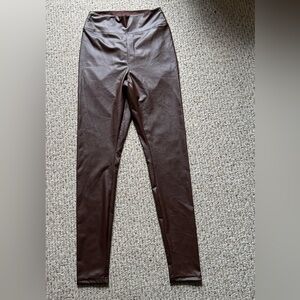 Aerie Chocolate Faux Leather Leggings